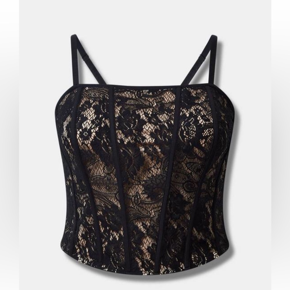 Torrid Black Lace Crop Top